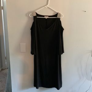 Dress with cold shoulders and fancy details on shoulders from DressBarn